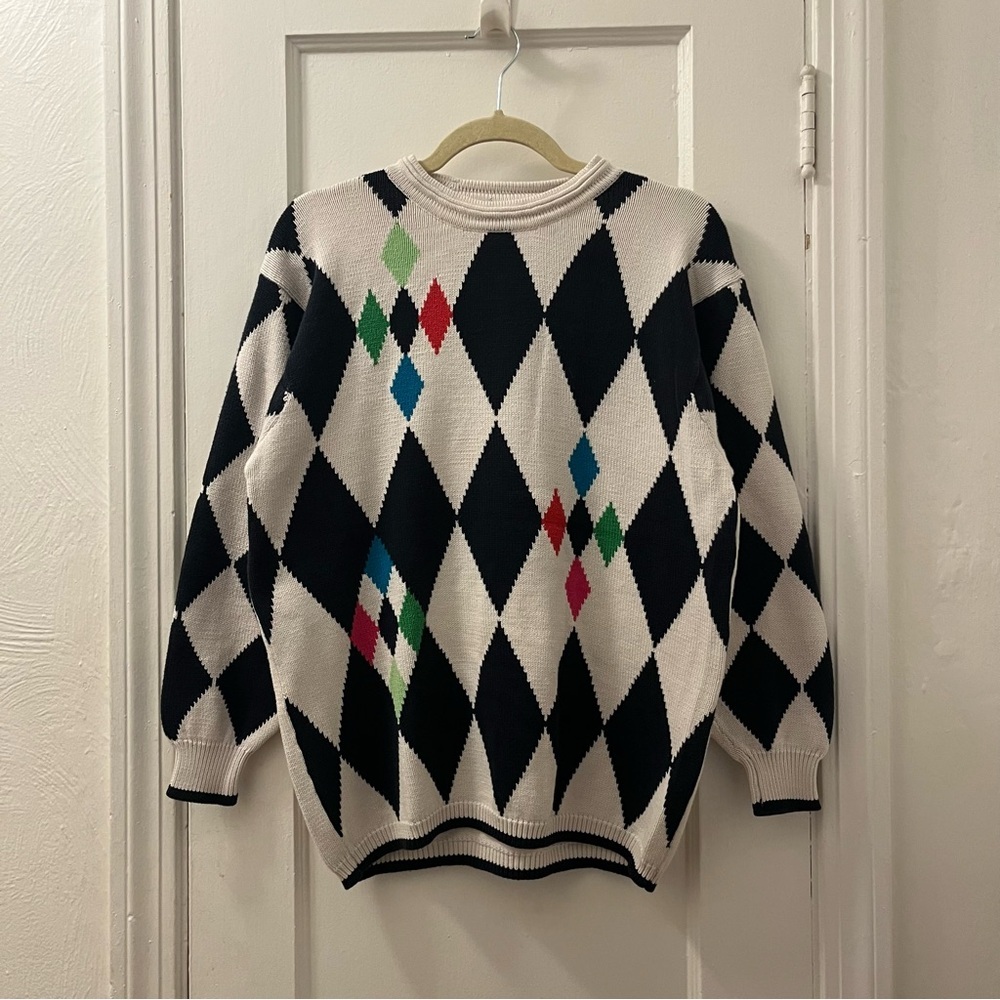VTG Jeanne Pierre Colorful Argyle Sweater | size medium